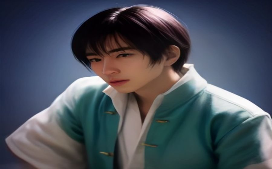 翠绿与柠檬黄配色的抽象几何插画，用几条弯曲线条象征火影忍者纲手角色资源整理主题，色调稳重